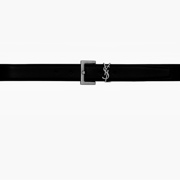 SAINT LAURENT Cassandre Belt In Smooth Leather - Picture 6 of 7